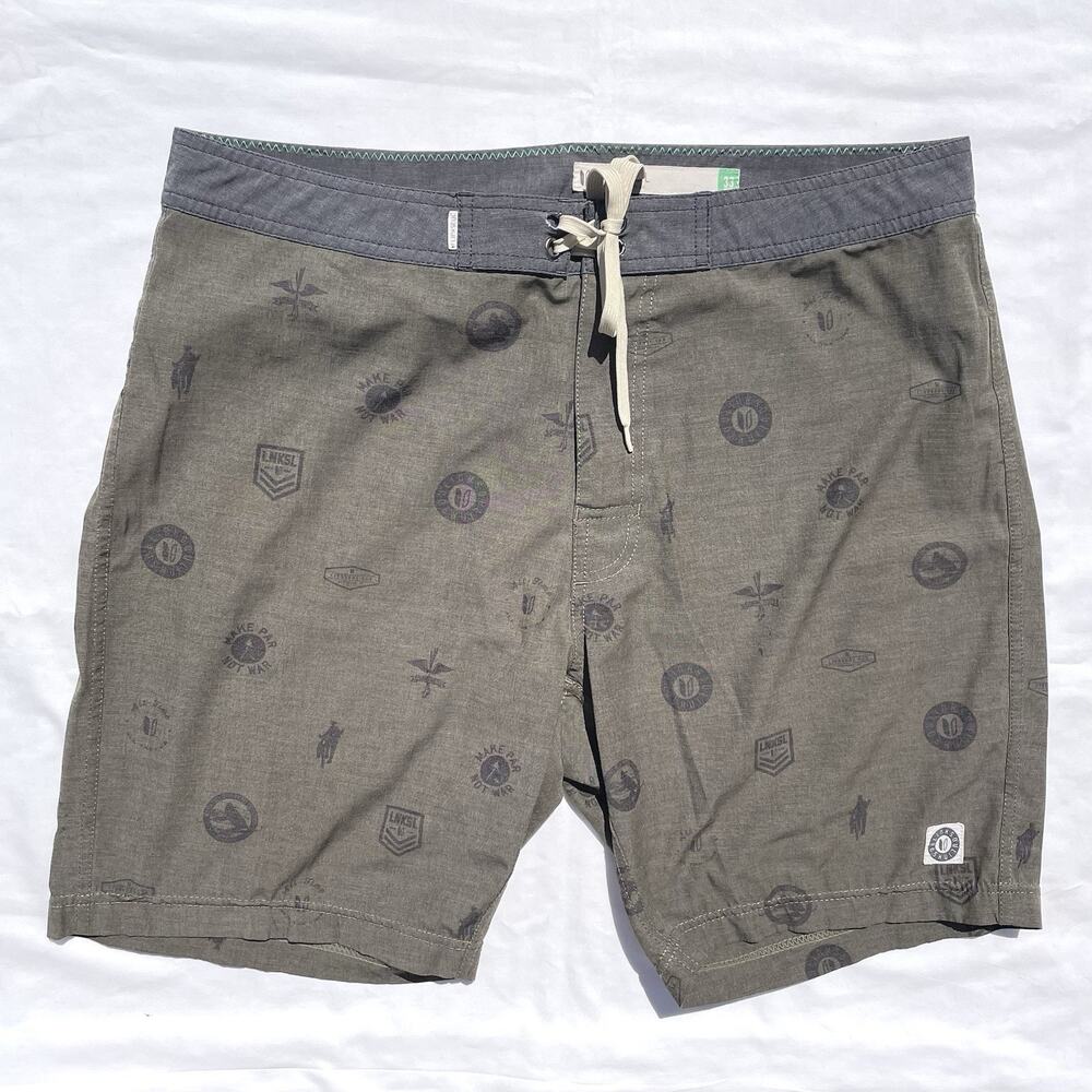 Linksoul Olive Green Athletic Shorts with Charcoal Waistband
